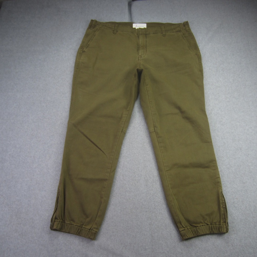 ANTHROPOLOGIE Pants Womens 31P Olive Green Richie Slim Jogger Zipper Ankle Crop